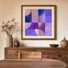 Violet Quarter Moons by Bassem, art print shown framed on a wall