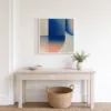 Where Blue Turns Peach by Bassem, framed print on a wall