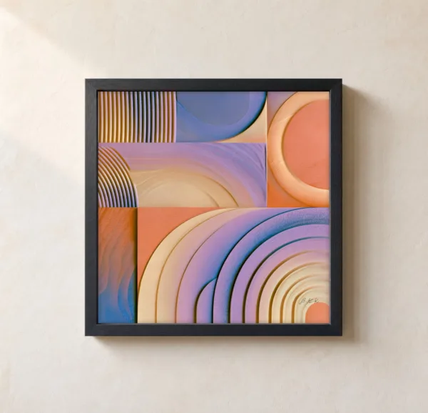 Sherbet Arches by Bassem, framed print on a wall