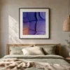 Periwinkle Swirl Tiles by Bassem, art print shown framed on a wall