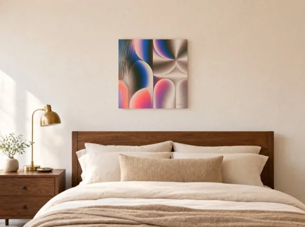 Pink Arches in Shadow by Bassem, canvas on a wall