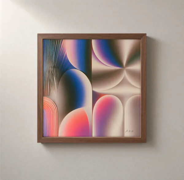 Pink Arches in Shadow by Bassem, framed print on a wall
