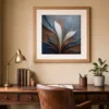 Pale Leaves Rising by Bassem, art print shown framed on a wall