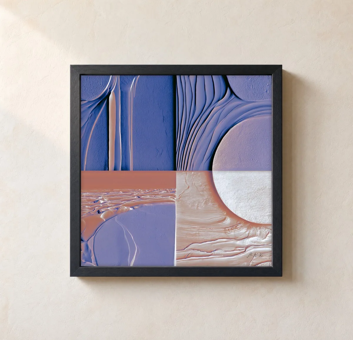 Carved Shorelines by Bassem, framed print on a wall
