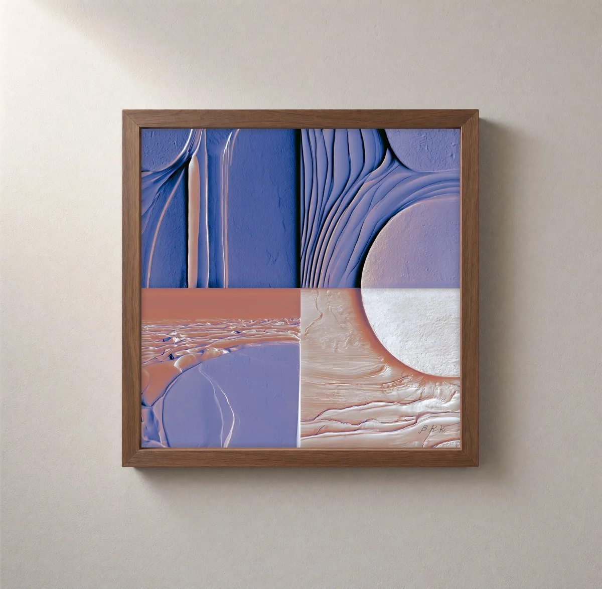 Carved Shorelines by Bassem, framed print on a wall