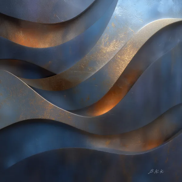 Gold Light on Slate by Bassem, the full artwork