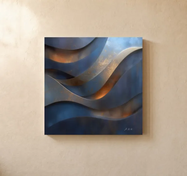 Gold Light on Slate by Bassem, canvas on a wall