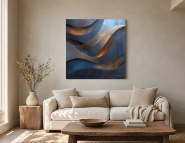 Gold Light on Slate by Bassem, canvas on a wall