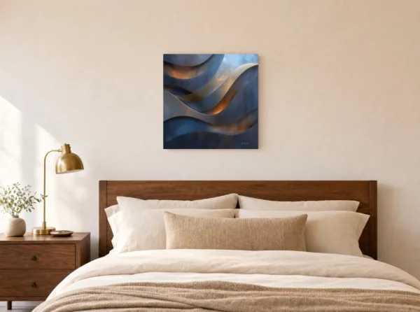 Gold Light on Slate by Bassem, canvas on a wall