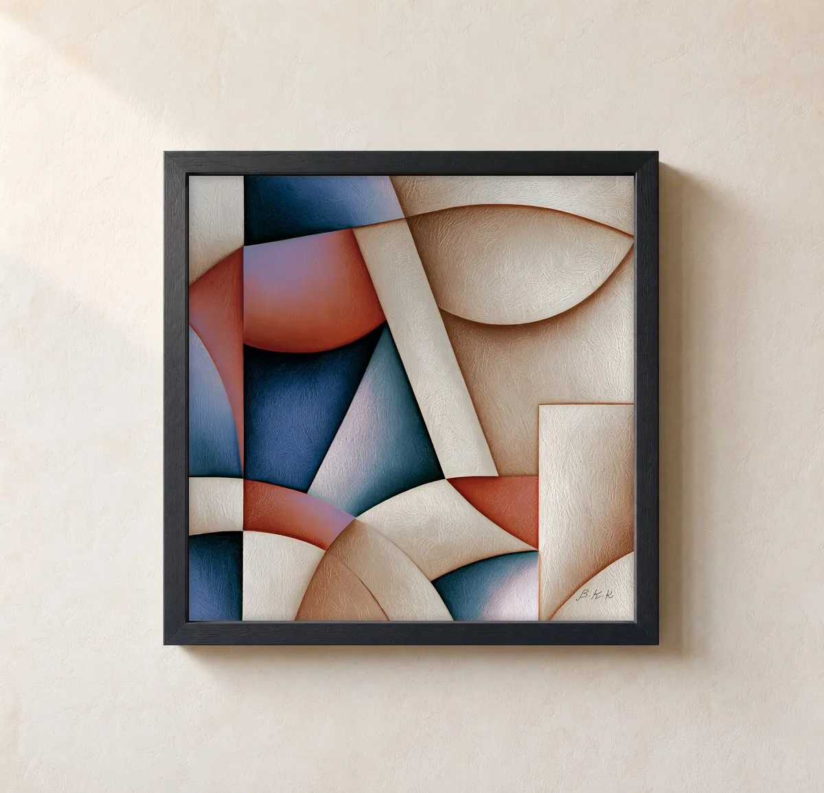 Arcs and Wedges by Bassem, framed print on a wall