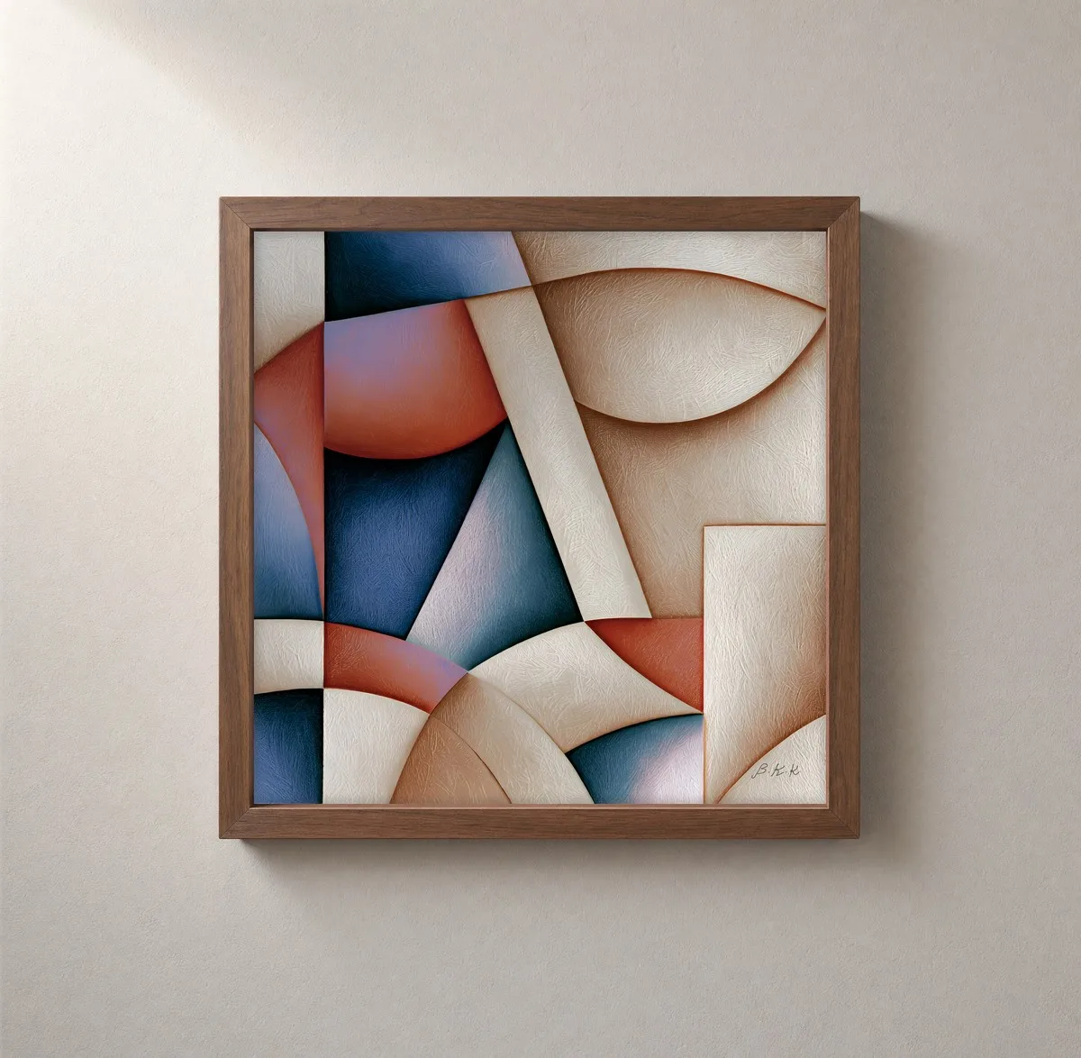 Arcs and Wedges by Bassem, framed print on a wall