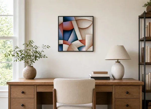 Arcs and Wedges by Bassem, framed print on a wall