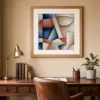 Arcs and Wedges by Bassem, art print shown framed on a wall