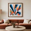 Copper Starburst by Bassem, art print shown framed on a wall