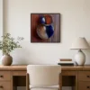 Wrapped Navy Spheres by Bassem, framed print on a wall
