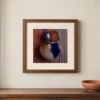 Wrapped Navy Spheres by Bassem, art print shown framed on a wall