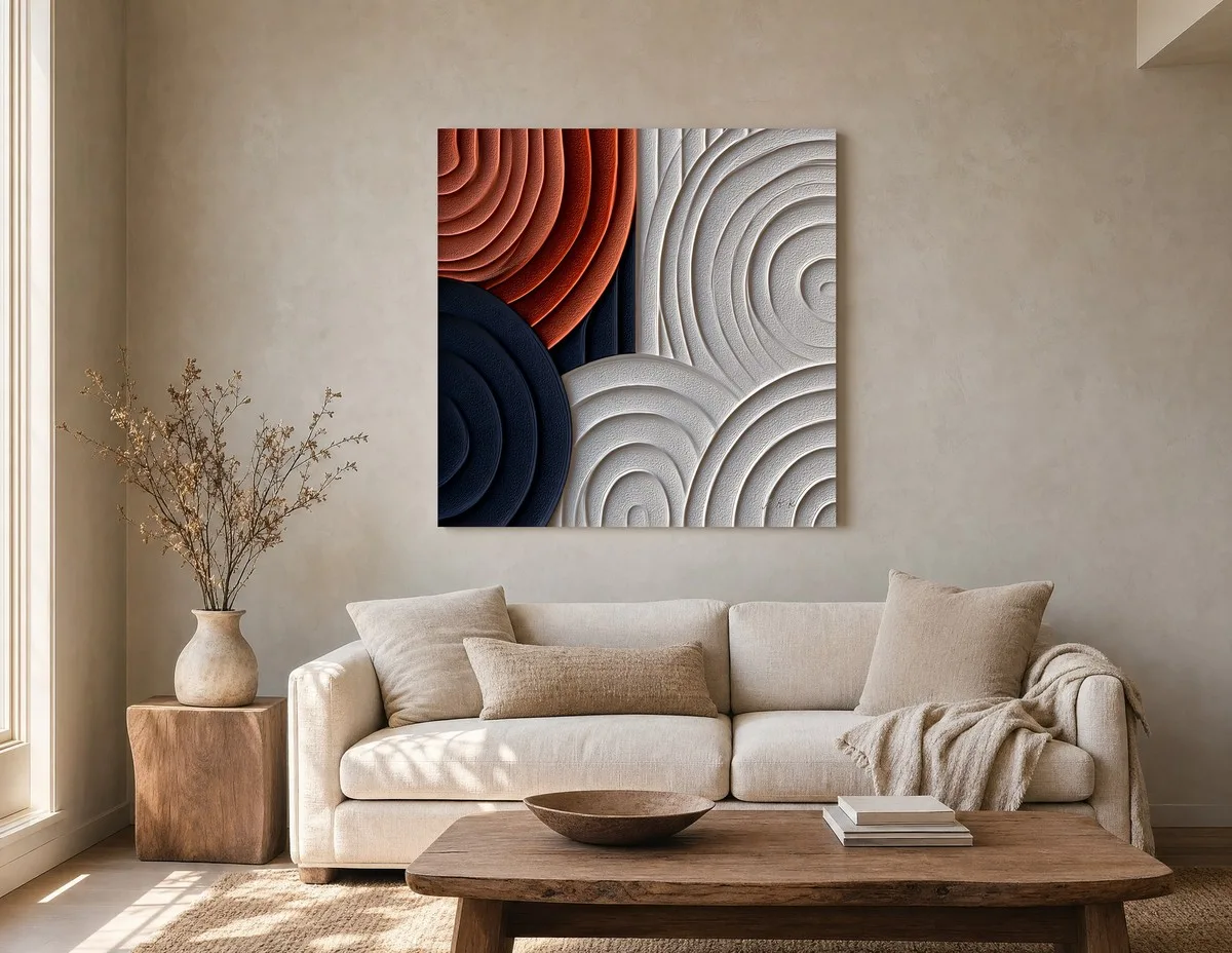 Rust Rings in Chalk by Bassem, canvas on a wall