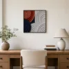 ba-0189-rust-rings-in-chalk-framed-4-thin-room-office-black-v4 Rust Rings in Chalk by Bassem, framed print on a wall