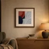 Rust Rings in Chalk by Bassem, art print shown framed on a wall