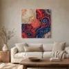 ba-0192-sunbursts-and-scrolls-canvas-2-canvas-room-living-greige-v4 Sunbursts and Scrolls by Bassem, canvas on a wall