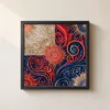 Sunbursts and Scrolls by Bassem, framed print on a wall