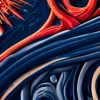 Sunbursts and Scrolls by Bassem, detail at close range