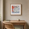 Spiral in White Layers by Bassem, art print shown framed on a wall
