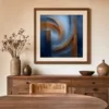 Crescent in Rust Light by Bassem, art print shown framed on a wall