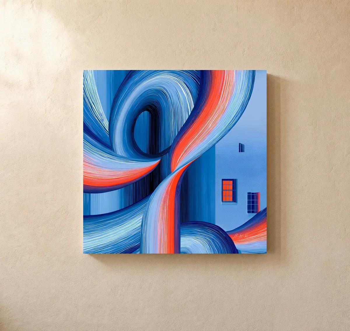 Ribbon Past the Windows by Bassem, canvas on a wall