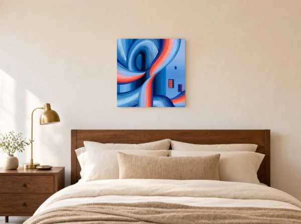 Ribbon Past the Windows by Bassem, canvas on a wall