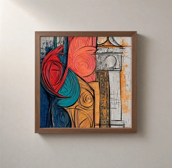 ba-0197-swirls-beside-the-column-framed-2-thin-closeup-walnut-v4 Swirls Beside the Column by Bassem, framed print on a wall
