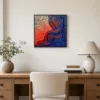 Cobalt Current by Bassem, framed print on a wall
