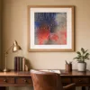 Orbiting Ripples by Bassem, art print shown framed on a wall
