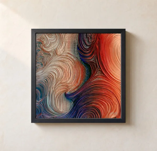 Molten Swirls by Bassem, framed print on a wall