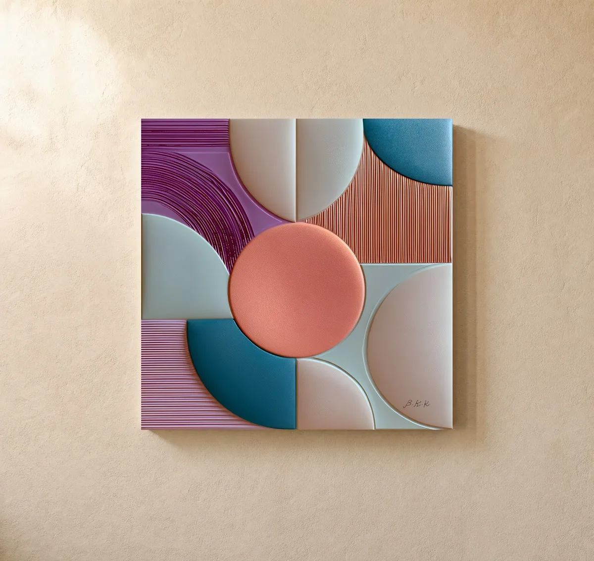 Coral at the Center by Bassem, canvas on a wall