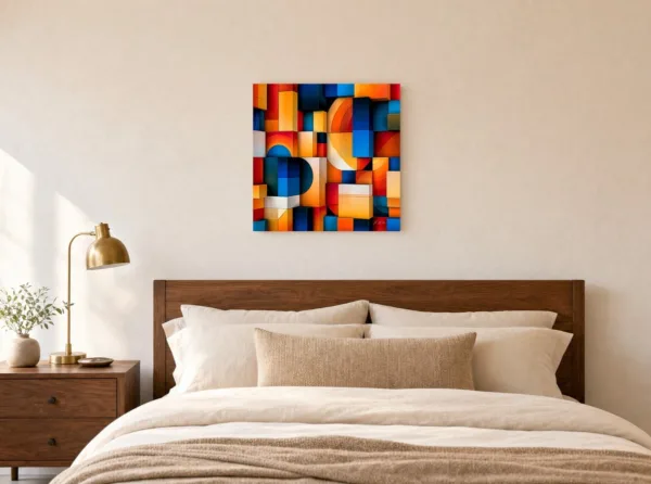 ba-0205-building-block-morning-canvas-3-canvas-room-bedroom-white-v4 Building Block Morning by Bassem, canvas on a wall