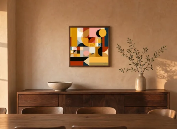 Mustard Afternoon by Bassem, framed print on a wall
