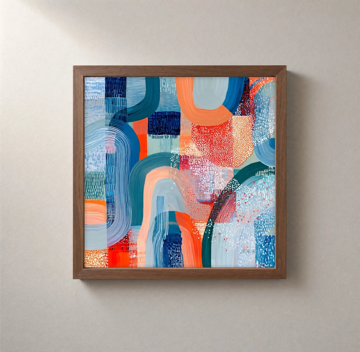 Loops and Sprinkles by Bassem, framed print on a wall