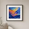 Sunset Ribbons by Bassem, art print shown framed on a wall