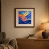 Sunset Ribbons by Bassem, art print shown framed on a wall