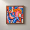 Stained Glass Swirl by Bassem, framed print on a wall