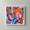 Stained Glass Swirl by Bassem, framed print on a wall