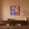 Stained Glass Swirl by Bassem, framed print on a wall