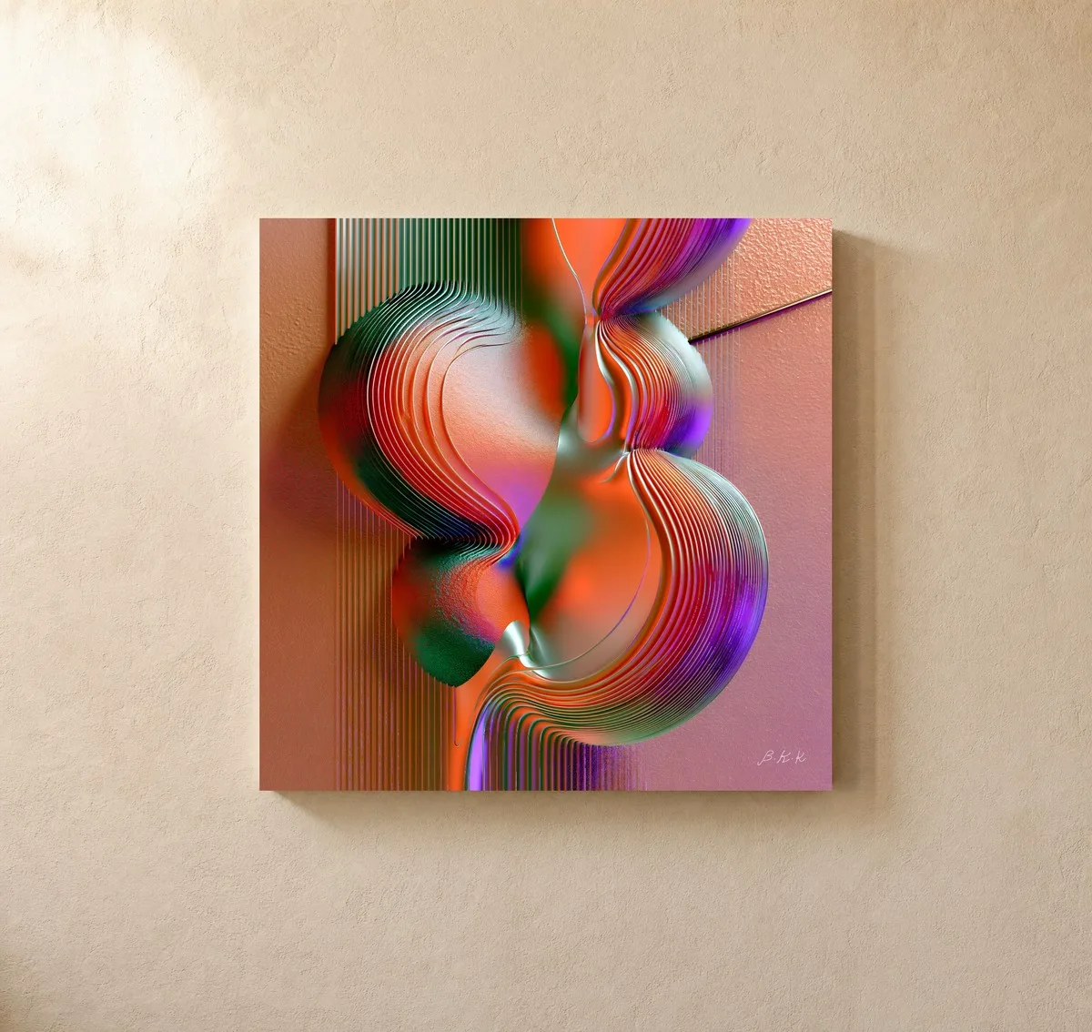 The Dancing Curve by Bassem, canvas on a wall