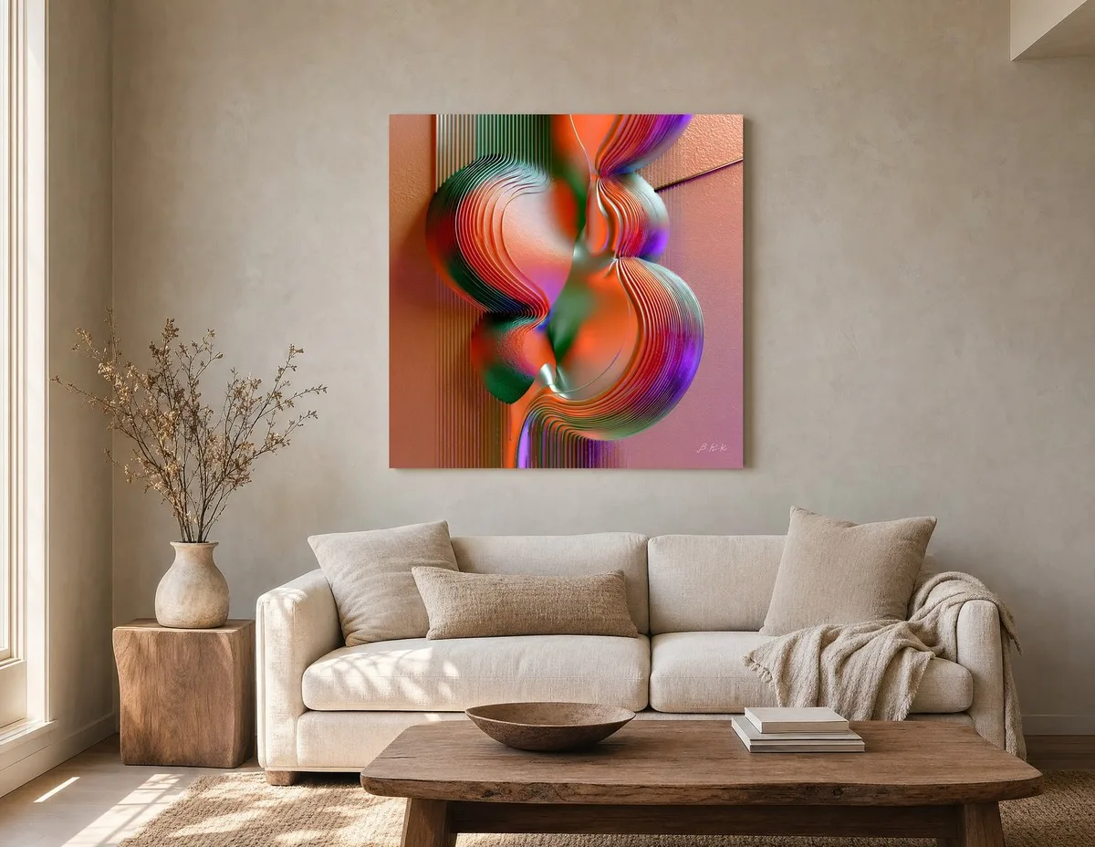 The Dancing Curve by Bassem, canvas on a wall