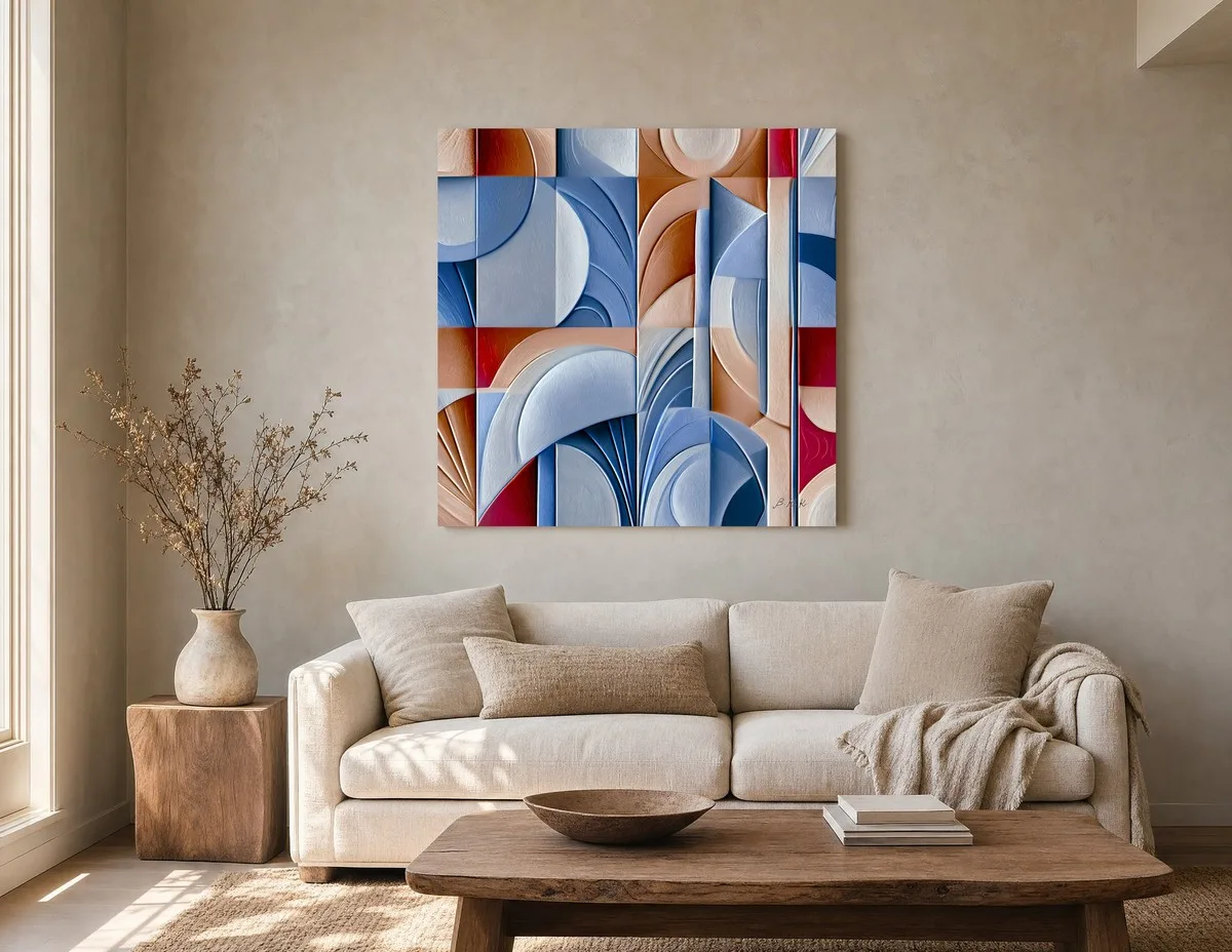 ba-0213-carved-fanlights-canvas-2-canvas-room-living-greige-v4 Carved Fanlights by Bassem, canvas on a wall