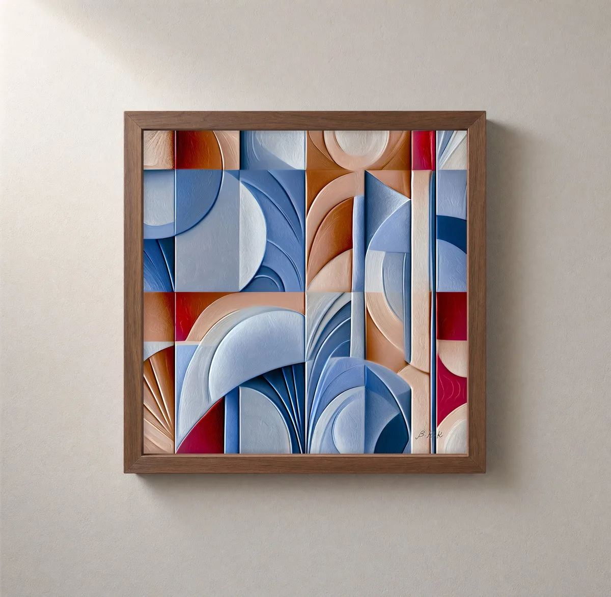 Carved Fanlights by Bassem, framed print on a wall