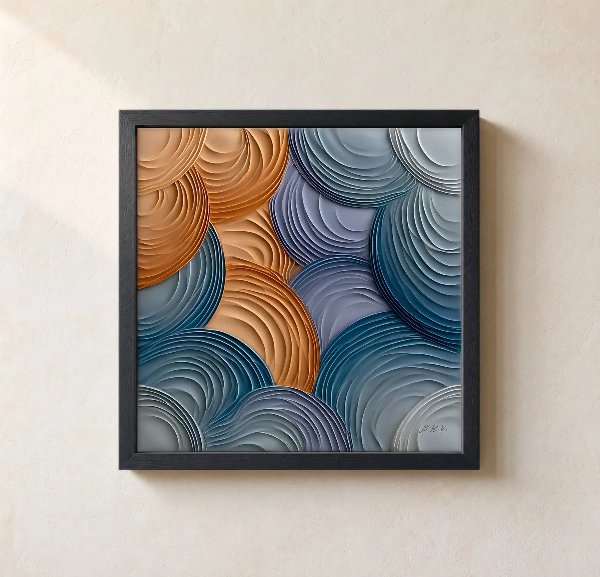 Tide of Shells by Bassem, framed print on a wall