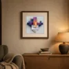 ba-0216-the-plum-stack-print-3-room-evening-walnut-v4 The Plum Stack by Bassem, art print shown framed on a wall