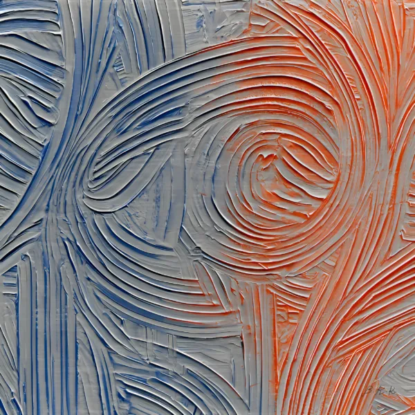 Blue Turns to Orange by Bassem, the full artwork
